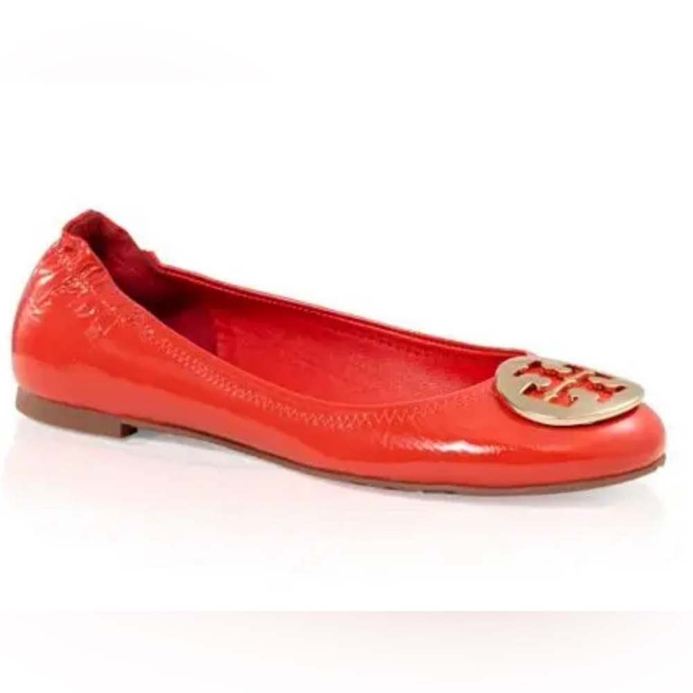 TORY BURCH Miller Patent Leather Orange Flat